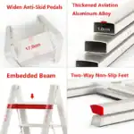 Σκαλοσκαμπό Αλουμινίου Λευκό 2/3 Σκαλοπατιών VERITAS - Image 4